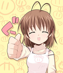 Nagisa gives a thumbs up